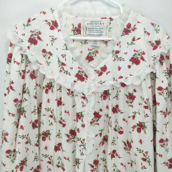 Authentic Country Cottons Victorias Secret Cottagecore Long Nightgown  Size-M /L - Picture 4 of 8
